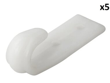 Gancho enroscable de plastico x5 piezas