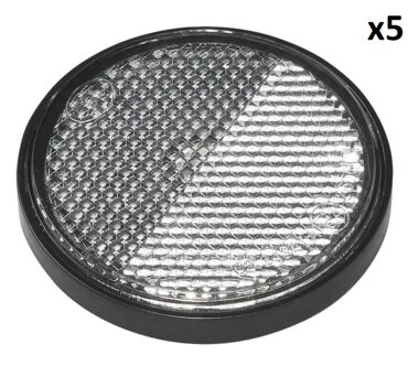 Reflector blanco 58mm autoadhesivo con placa base x5 piezas