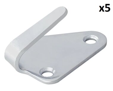 Gancho de cuerda de metal curvado de 40x45 mm x5 piezas