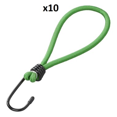 Gancho de metal con lazo elastico para red de remolque tienda lona x10 piezas