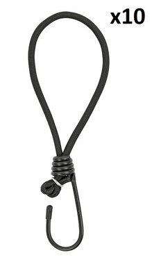 Tensor de tienda elastico negro con gancho x10 piezas