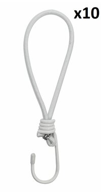 Tensor de tienda elastico blanco con gancho x10 piezas