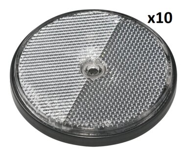 Reflector blanco 80mm montaje con tornillos x10 piezas
