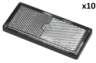 Reflector blanco 85x39mm autoadhesivo con placa base x10 piezas
