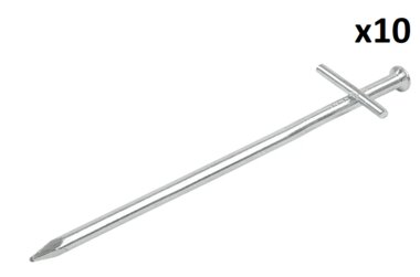 Piqueta metalica de 17 cm con pasador transversal soldado x10 unidades