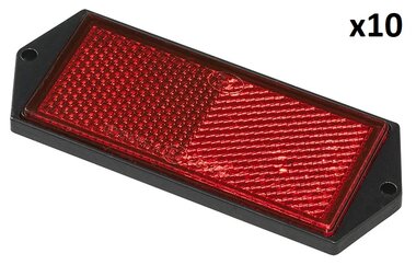 Reflector rojo 104x40mm montaje con tornillos x10 piezas