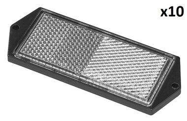 Reflector blanco 104x40mm montaje con tornillo x10 piezas