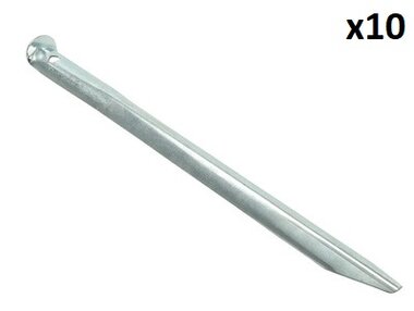 Estaca para tienda de campana 30 cm metal semicircular x10 unidades