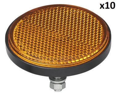 Reflector naranja 60 mm con tornillo 5 x10 piezas