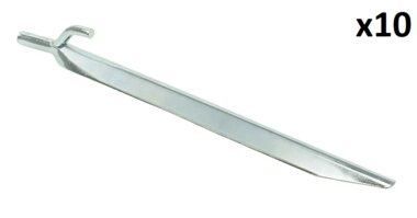 Estaca de tienda de metal de 25 cm con gancho x10 piezas