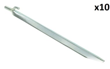 Estaca de tienda de metal de 30 cm con gancho x10 piezas