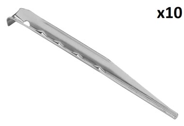 Estaca para tienda de campana de 18 5 cm de aluminio acanalado x10 piezas