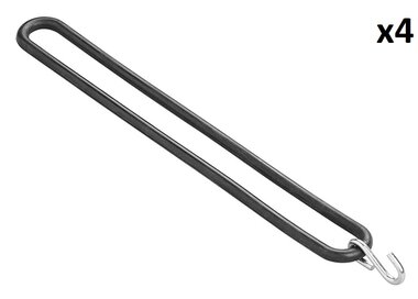 Goma elastica 300 mm con gancho en S x4 piezas