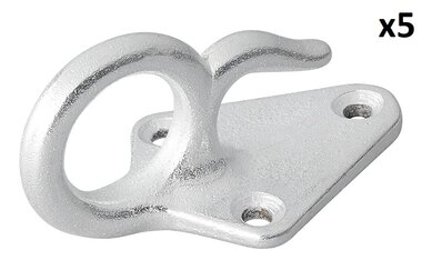 Gancho de cuerda metalico con ojo 70 x 40 mm x5 piezas