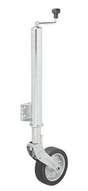 Rueda jockey 570/60 mm con llanta metalica grande y neumatico de goma 220 x 65 mm, plegable 500 kg