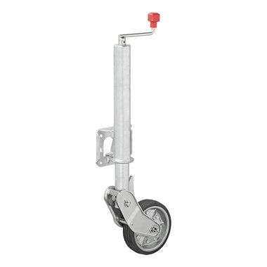 Rueda jockey 60 mm llanta metalica con neumatico de goma 200 x 50 mm plegable
