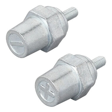 Juego de bornes de bateria atornillables (+) y (-) de zinc M6