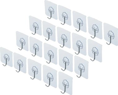 Juego de ganchos adhesivos transparentes autoadhesiva 20 piezas