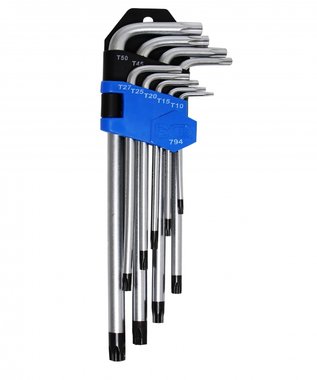 Juego 9 piezas del laves Torx (T-Star), inviolables en brazo largo T10-50