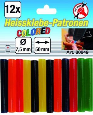 12 piezas de Barras de Pegamento Termofusibles Coloreadas, 7.5 mm