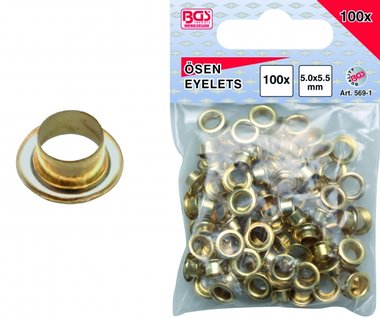 100 piezas Ojales 5.0 mm