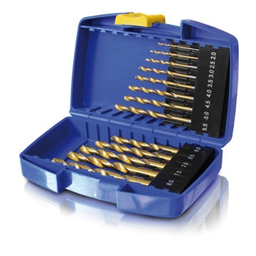 caja de metal brocas HSS titanio 13 PC