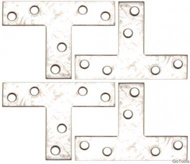 Juego 4 piezas doble escuadra, 70x50x16 mm