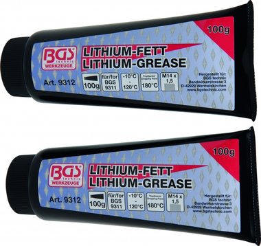 Grasa de litio para pistola de grasa BGS 9311, 2 Tubos
