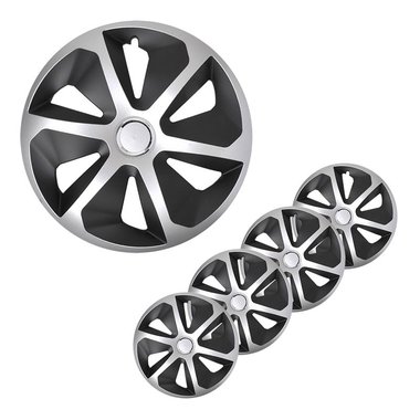 Tapa de ruedas Roco plateado/negro de 16 pulgadas x4 piezas