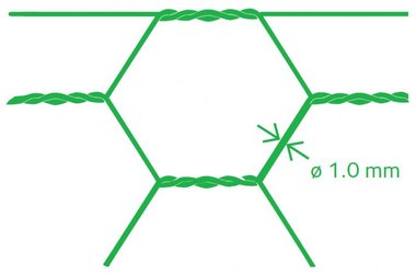 Malla hexagonal Avigal PVC 13x1 50 cm x 25 m