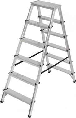 Escalera de tijera doble de aluminio 2x6 peldanos Altura de la escalera de peldanos 1,25m