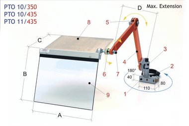 Porta cinceles con tapa protectora 400x350mm